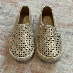 Toddler gold slip on sneaker